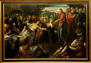 Die Auferweckung des Lazarus von Jacopo Robusti (studio of) Tintoretto