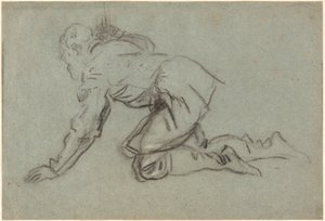 Ein kniender Mann mit einem Stab, ca. 1554-56