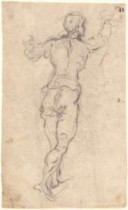 Ein schreitender Jüngling mit erhobenen Armen, von hinten gesehen, ca. 1579 von Jacopo Robusti Tintoretto