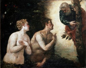 Adam und Eva vor dem Ewigen Vater