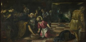 Christus wäscht die Füße der Jünger, ca. 1575 von Jacopo Robusti Tintoretto