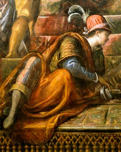Doge Niccolo da Ponte erhält einen Olivenzweig von Venedig (Detail) von Jacopo Robusti Tintoretto