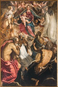 Madonna mit Jesuskind und Heiligen von Jacopo Robusti Tintoretto
