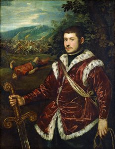 Porträt eines jungen Mannes, genannt David, der Goliath getötet hat von Jacopo Robusti Tintoretto
