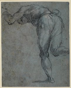Studie einer sich nach vorne beugenden männlichen Figur, 1575-um 1585 von Jacopo Robusti Tintoretto
