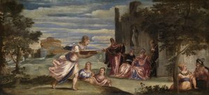 Die Prüfung der Tuccia, ca. 1555 von Jacopo Robusti Tintoretto