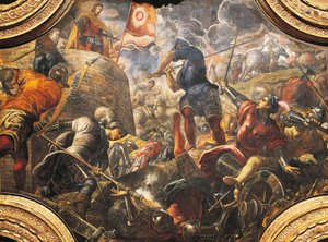 Die Venezianer helfen den Bresciaern, die Belagerung von Filippo Maria Visconti zu durchbrechen