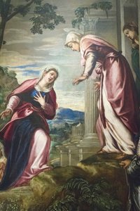 Heimsuchung mit St. Josef und St. Zacharias von Jacopo Robusti Tintoretto