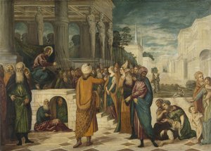 Christus mit der Ehebrecherin von Jacopo Tintoretto
