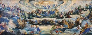 Die Krönung der Jungfrau, genannt Das Paradies von Jacopo Tintoretto