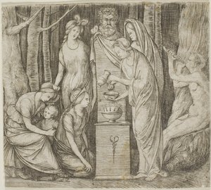 Opfer an Priapus, die kleinere Platte von Jacopo de