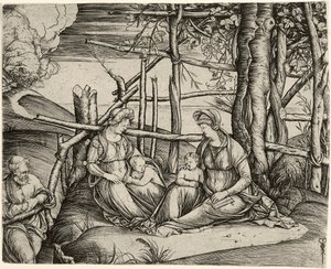 Die Heilige Familie mit St. Elisabeth und dem kleinen St. Johannes, um 1499-1501