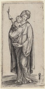 Frau und Kind mit Spinnrocken von Jacopo de Barbari
