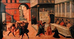 Tod von Königin Vasti, nach 1490 von Jacopo del Sellaio