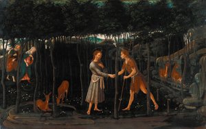 Das Treffen des Christuskindes und Johannes des Täufers von Jacopo del Sellaio