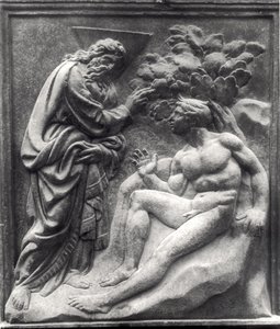Erschaffung Adams, Tafel von der Porta Magna, ca. 1430