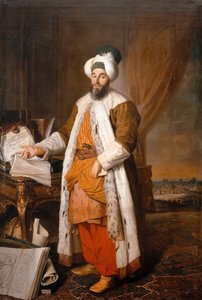 Porträt von Mehemet Said Pacha, Bey von Rumelien, Sonderbotschafter des osmanischen Sultans Mahmoud I von Jacques Andre Joseph Camelot Aved