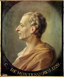 Porträt des französischen Philosophen und politischen Denkers Charles de Secondat, Baron de Montesquieu von Jacques Antoine (after) Dassier
