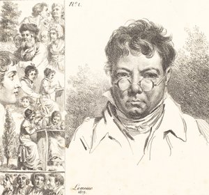 Selbstporträt und andere Köpfe, 1819 von Jacques Antoine Marie Lemoine