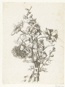 Blumenstrauß mit Anemonen, Hyazinthe und Rittersporn von Jacques Bailly (I)