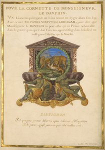 Wappen mit einem Löwen, der einen Geparden angreift
