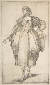Gärtnerin mit einem Korb am Arm, aus der Hortulanae-Serie, 1612-16 von Jacques Bellange
