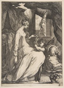 Jungfrau und Kind mit einem Engel (1612-16) von Jacques Bellange