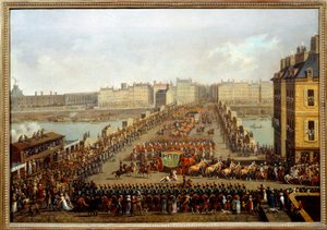 Überquerung der neuen Brücke durch den kaiserlichen Zug für die Zeremonie der Krönung Napoleons I. am 2. Dezember von Jacques Bertaux
