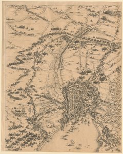 2. Tafel oben Mitte aus "Belagerung von La Rochelle" von Jacques Callot