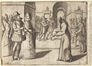 Ein Kapuziner überbringt den Dank des Königs von Bayern [Vorderseite] von Jacques Callot