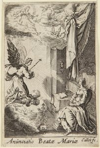 Verkündigung, aus der Serie Das Leben der Heiligen Jungfrau von Jacques Callot