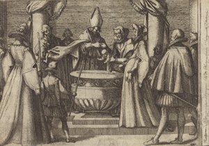 Taufe des Prinzen von Spanien [Rückseite] von Jacques Callot