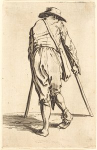 Bettler mit Krücken und Hut, Rückansicht von Jacques Callot