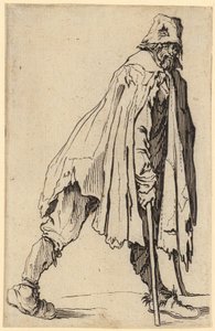 Bettler mit Krücken und Hut, Blatt 4 der Folge „Die Bettler“ von Jacques Callot