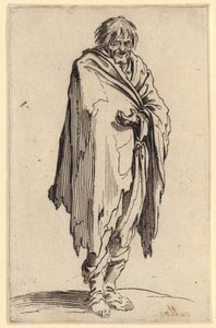 Bettler mit nackten Füßen, Blatt 12 der Folge "Die Bettler" von Jacques Callot