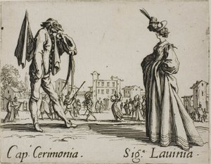 Capitano Cerimonia - Signora Lavinia, Platte 3 aus Balli di Sfessania von Jacques Callot