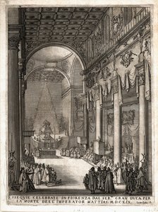 Katafalk in Florenz für Kaiser Matthias von Jacques Callot
