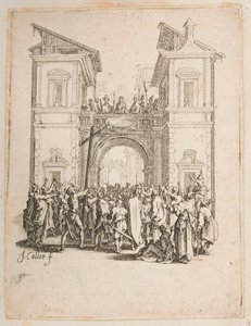 Christus dem Volk präsentiert, Nr. 9 von 11 aus La Petite Passion von Jacques Callot