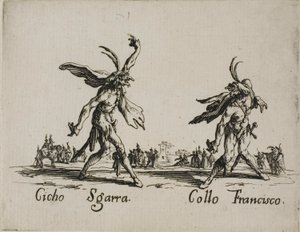 Cicho Sgarra - Collo Francisco, Platte 6 aus Balli di Sfessania von Jacques Callot