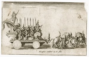 Kampf an der Barriere: Einzug seiner Hoheit Herzog Karl IV., der die Sonne darstellt (Gravur) von Jacques Callot