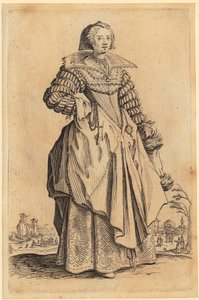 Dame mit Spitzenkragen, Blatt 8 der Folge „Die Noblesse“ von Jacques Callot