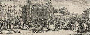 Zerstörung eines Klosters, 1633 von Jacques Callot