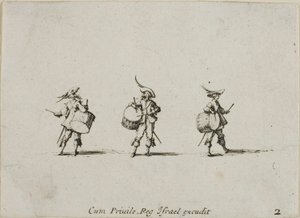 Übung mit Trommeln, Platte zwei aus Die Militärübungen von Jacques Callot