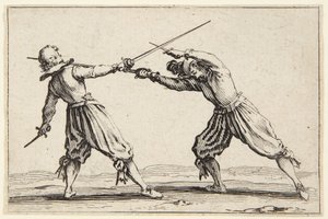 Duell mit Schwertern und Dolchen von Jacques Callot