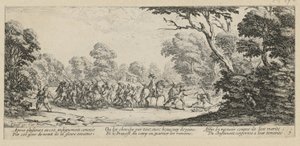 Entdeckung der Verbrecher, Blatt 9 der Folge "Grauen des Krieges" von Jacques Callot