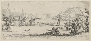 Erschießung, Blatt 12 der Folge "Grauen des Krieges" von Jacques Callot
