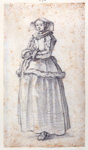 Figur mit Pelzbesetztem Kleid