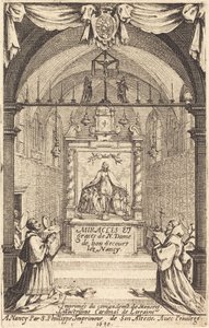 Frontispiz für die Wunder und Gnaden Unserer Lieben Frau von "Bon-Secours-les-Nancy" von Jacques Callot