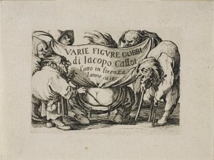 Frontispiz, aus Varie Figure Gobbi von Jacques Callot