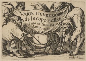 Frontispiz, aus Varie Figure Gobbi, Suite auch genannt Les Bossus, Les Pygmées, Les..., 1616-22 von Jacques Callot